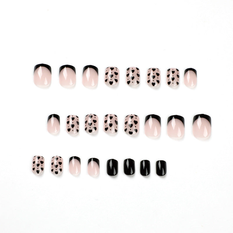 Wholesale Plastic Black Edge Black Small Heart Nail Stickers